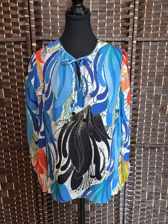 Kobi Halperin Tops - Kobi Halperin Printed Silk Scarf Top in Yellow & Black